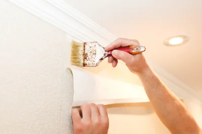 Pose de papier peint au Ménil-Guyon — revêtements muraux et toiles de verre